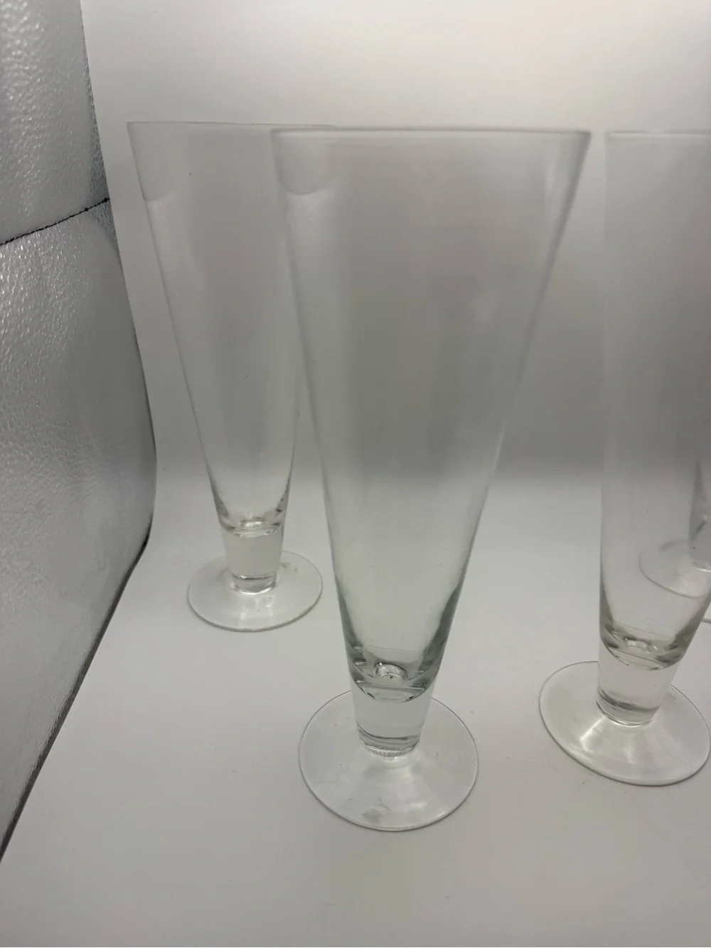 Vintage Crate And Barrel 9” Pilsner Tapered Beer Glasses 16 Oz Set of 4 Man Cave